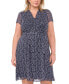 Plus Size Printed Pintucked Dress