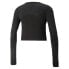 Puma Seamless Fitted Crew Neck Long Sleeve Athletic T-Shirt Womens Black Casual