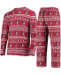 ფოტო #2 პროდუქტის Men's Garnet Florida State Seminoles Ugly Sweater Knit Long Sleeve Top and Pant Set