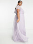 Фото #2 товара Anaya Plus Bridesmaid puff sleeve maxi dress in lilac