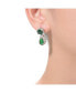 ფოტო #2 პროდუქტის Vintage Rhodium-Plated Halo Earrings in Sterling Silver with Emerald & Cubic Zirconia