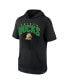 Фото #3 товара Men's Black Oregon Ducks Double Arch Raglan Short Sleeve Hoodie T-shirt