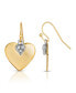 14K Gold-Dipped and Clear Crystal Heart Earrings