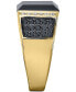 ფოტო #5 პროდუქტის EFFY® Men's Black Onyx & Diamond (5/8 ct. t.w.) Ring in 14k Gold