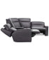 Фото #10 товара Dextan Leather 5-Pc. Sectional with 2 Power Recliners and 1 USB Console, Created for Macy's