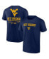 Фото #2 товара Men's Navy West Virginia Mountaineers Game Day 2-Hit T-shirt