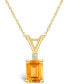 Фото #2 товара Macy's citrine (1 ct. t.w.) and Diamond Accent Pendant Necklace in 14K Yellow Gold or 14K White Gold