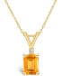 ფოტო #2 პროდუქტის Citrine (1 ct. t.w.) and Diamond Accent Pendant Necklace in 14K Yellow Gold or 14K White Gold