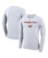 Фото #1 товара Men's White Virginia Tech Hokies On Court Bench Long Sleeve T-shirt