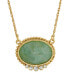 Фото #1 товара 2028 gold-Tone Oval Semi Precious with Crystals Necklace