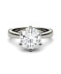 Фото #2 товара Moissanite Solitaire Engagement Ring 3-1/10 ct. t.w. Diamond Equivalent in 14k White or Yellow Gold