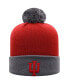 Фото #2 товара Men's Crimson and Gray Indiana Hoosiers Core 2-Tone Cuffed Knit Hat with Pom