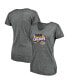 Фото #2 товара Women's Heather Gray Los Angeles Lakers 2020 Nba Finals Championship Saved By The Buzzer V-Neck T-Shirt