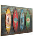 Фото #2 товара 'Surfboards' Metallic Handed Painted Rugged Wooden Blocks Wall Sculpture - 32" x 48"