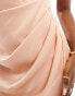 Jaded Rose satin wrap midi dress in light blush