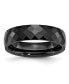 ფოტო #1 პროდუქტის Ceramic Black Faceted Polished Wedding Band Ring
