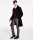 Фото #2 товара Tommy Hilfiger Men's Addison Wool-Blend Trim Fit Overcoat Black 46 R