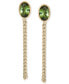 ფოტო #3 პროდუქტის Green Tourmaline Chain Front to Back Drop Earrings (1/2 ct. t.w.) in Gold Vermeil, Created for Macy's