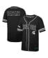 Men's Black Michigan State Spartans Free Spirited Mesh Button-Up Baseball Jersey