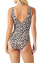 Фото #2 товара Tommy Bahama 299765 Womens Safari Cat One-Piece Swimsuit Black, Size 8