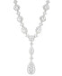 Cubic Zirconia Mixed Cut Teardrop 18" Lariat Necklace in Sterling Silver