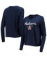 ფოტო #1 პროდუქტის Women's Navy Auburn Tigers Vault Cropped Long Sleeve T-shirt