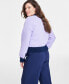 Фото #4 товара Women's V-Neck Contrast-Edge Long-Sleeve Cardigan, Created for Macy's