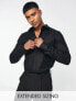 Фото #1 товара Noak easy iron formal slim fit shirt in sateen twill in black