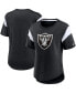 Women's Heather Black Las Vegas Raiders Primary Logo Fashion Top