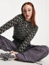 Фото #1 товара COLLUSION knitted metallic jumper in black with gold detail