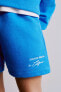 Plush embroidered sweatshirt and bermuda shorts co-ord