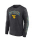 Men's Heather Charcoal West Virginia Mountaineers Distressed Arch Over Logo Long Sleeve T-shirt M - фото #2