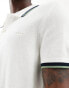 GANT logo wide tipped cotton pique polo in white