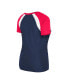 Women's Navy St. Louis Cardinals Heathered Raglan V-Neck T-Shirt Синий, M - фото #3