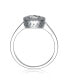 Фото #1 товара Sterling Silver White Gold Plated with Thin Band and Round Cubic Zirconia Ring