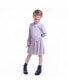 ფოტო #2 პროდუქტის Big Girls TRINA FW23 HEARTS FINE YARN AND PRINTED JERSEY DRESS