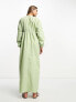 Фото #3 товара ASOS DESIGN clean shirred batwing maxi dress in sage