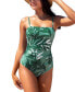 Women's Graffiti Shirred Cutout One Piece Swimsuit