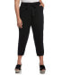 Фото #1 товара Plus Size Twill Crop Pants with Removable Tie Belt