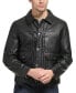 ფოტო #1 პროდუქტის Men's Faux Leather Snap-Front Water-Resistant Jacket