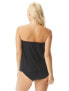 Фото #2 товара Contours by Coco Reef Clarity Bandeau Bra Sized Tankini Top, Black 001, 8/32 D