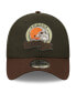 Фото #3 товара Men's Black, Brown Cleveland Browns 2022 Salute To Service 39THIRTY Flex Hat