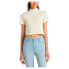 ფოტო #1 პროდუქტის LEE Rib Shrunken Short Sleeve High Neck T-Shirt