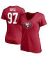 Фото #2 товара Women's Nick Bosa Scarlet San Francisco 49ers Player Icon Name and Number V-Neck T-shirt