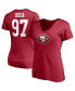 Women's Nick Bosa Scarlet San Francisco 49ers Player Icon Name and Number V-Neck T-shirt Красный, S - фото #2