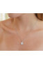 ფოტო #2 პროდუქტის Round Halo Crystal Pendant Necklace