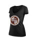 ფოტო #3 პროდუქტის Women's Threads Heathered Black Washington Commanders Bling Tri-Blend V-Neck T-shirt