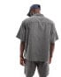 ONLY & SONS revere collar fine cord shirt co-ord in grey