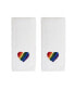 Rainbow Heart 2-Pc. Hand Towel Set, 30" x 16"