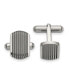Фото #2 товара Stainless Steel Polished Black IP-plated Striped Cufflinks